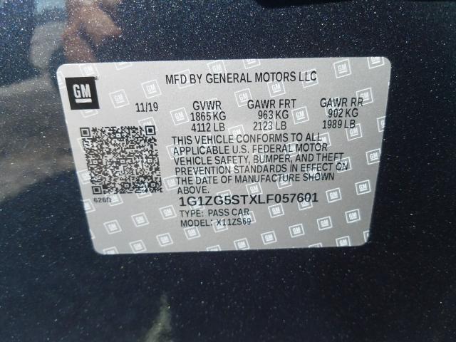 2020 CHEVROLET MALIBU RS 1G1ZG5STXLF057601