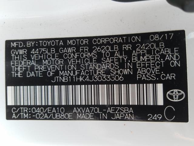 2018 TOYOTA CAMRY L JTNB11HK4J3033306