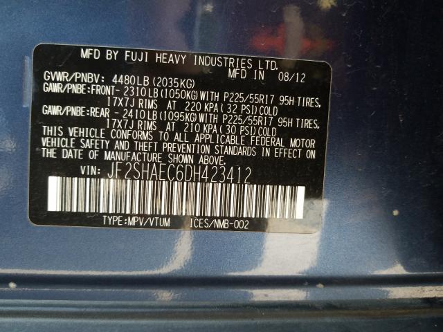 2013 SUBARU FORESTER L JF2SHAEC6DH423412