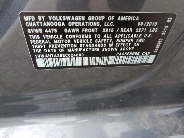 2014 VOLKSWAGEN PASSAT S 1VWAH7A38EC024080