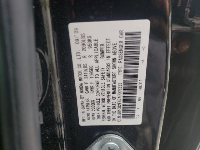 2010 ACURA TSX JH4CU2F67AC009222
