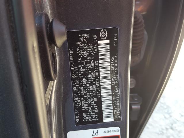 2012 TOYOTA CAMRY BASE 4T1BF1FK4CU012182