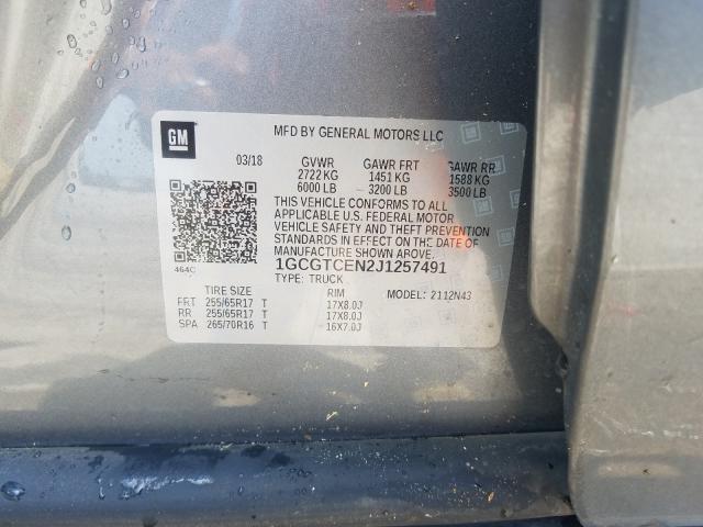 2018 CHEVROLET COLORADO L 1GCGTCEN2J1257491