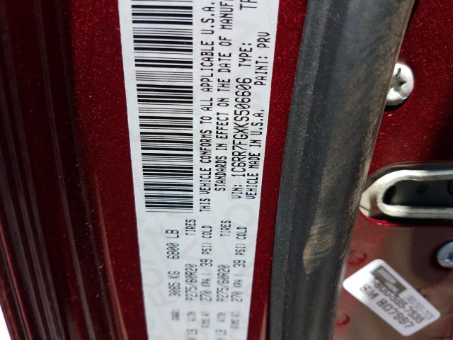 2019 RAM 1500 CLASS 1C6RR7FGXKS506606