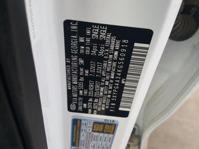 2019 KIA SORENTO L 5XYPG4A34KG560918