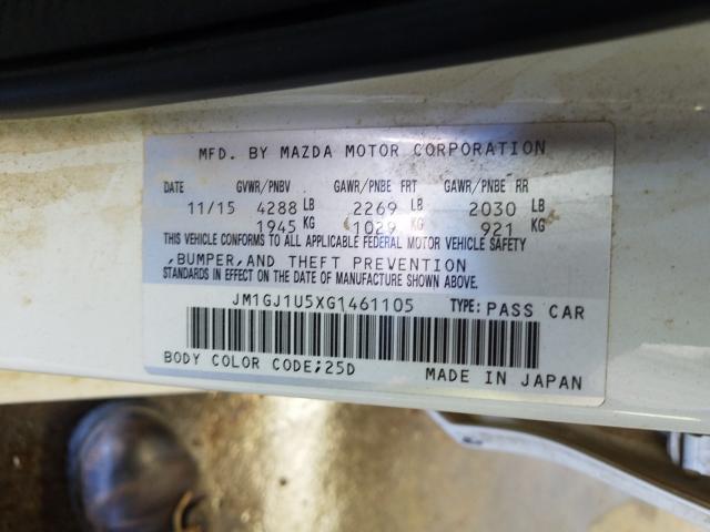 2016 MAZDA 6 SPORT JM1GJ1U5XG1461105