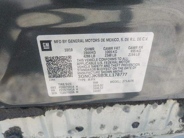 2020 CHEVROLET TRAX LS 3GNCJKSB3LL178777