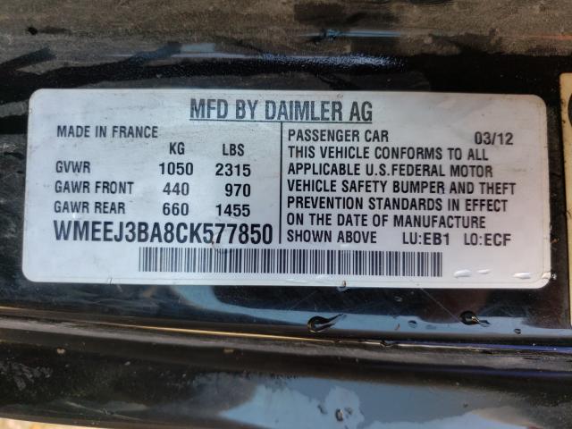 2012 SMART FORTWO PUR WMEEJ3BA8CK577850