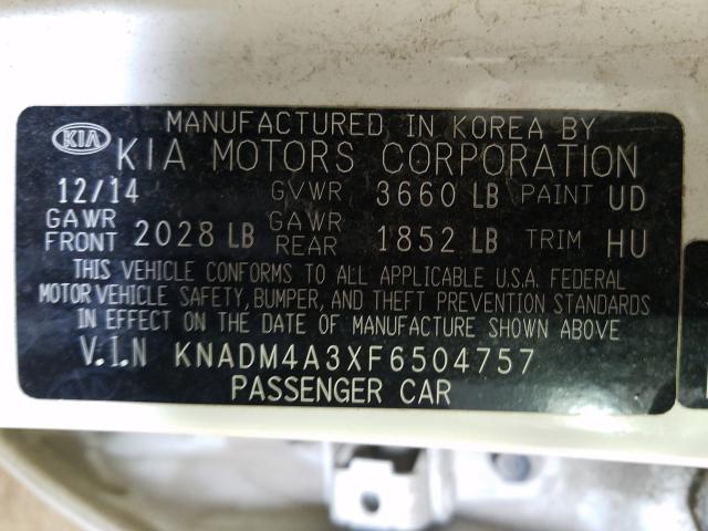 2015 KIA RIO LX KNADM4A3XF6504757