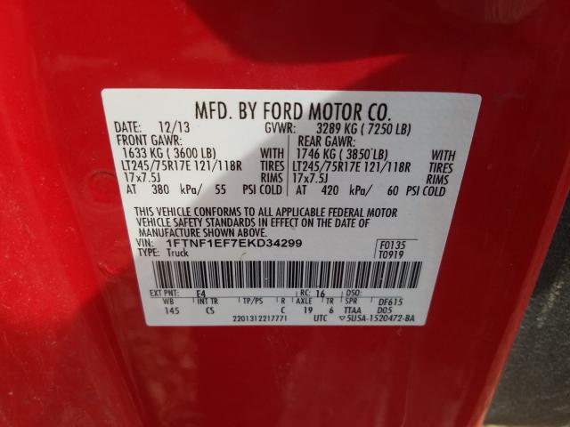 2014 FORD F150 1FTNF1EF7EKD34299