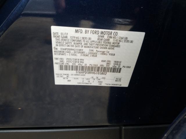 2017 FORD TAURUS SEL 1FAHP2E89HG105802