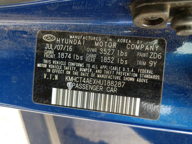 2017 HYUNDAI ACCENT SE KMHCT4AEXHU188287