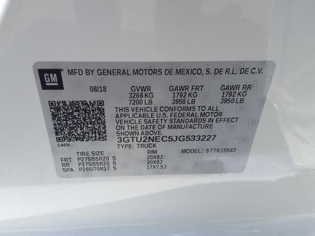 2018 GMC SIERRA K15 3GTU2NEC5JG533227