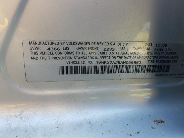 2010 VOLKSWAGEN JETTA SE 3VWRX7AJ5AM059883