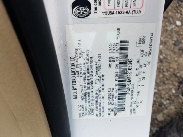 2011 FORD FUSION SEL 3FAHP0JA8BR103343