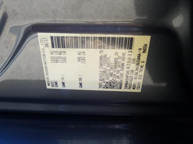 2017 NISSAN MAXIMA 3.5 1N4AA6AP5HC426833