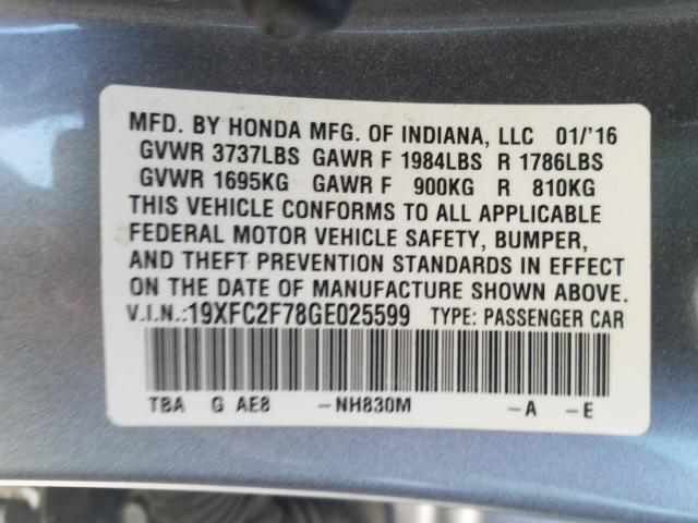 2016 HONDA CIVIC EX 19XFC2F78GE025599