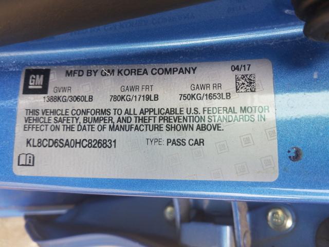 2017 CHEVROLET SPARK 1LT KL8CD6SA0HC826831