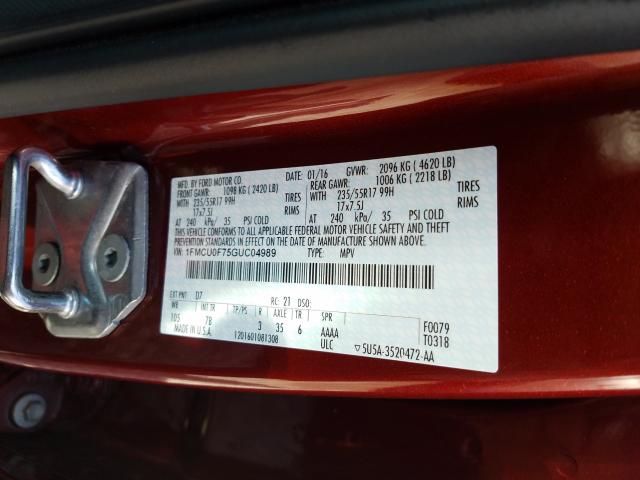 2016 FORD ESCAPE S 1FMCU0F75GUC04989