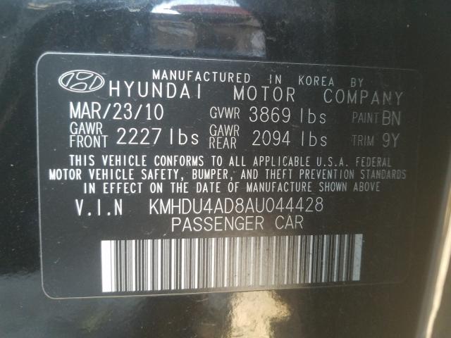 2010 HYUNDAI ELANTRA BL KMHDU4AD8AU044428