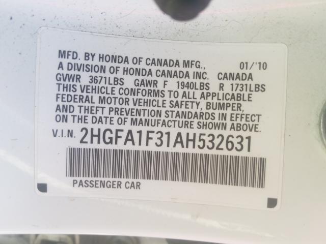 2010 HONDA CIVIC 2HGFA1F31AH532631