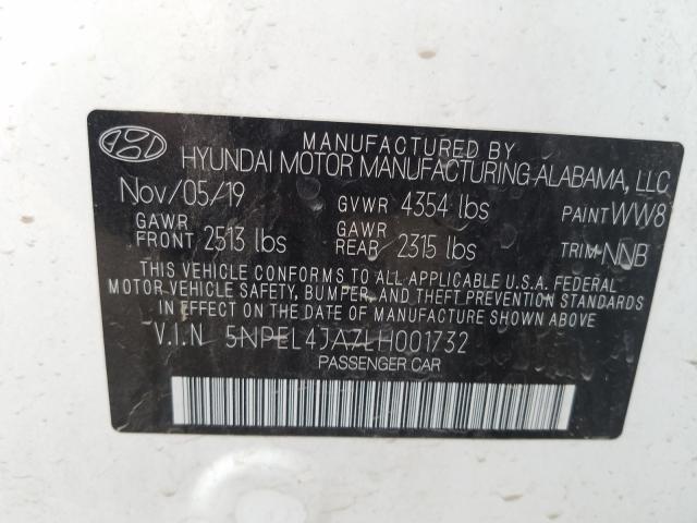 2020 HYUNDAI SONATA 5NPEL4JA7LH001732