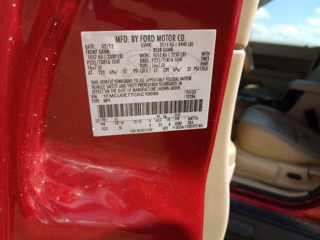 2012 FORD ESCAPE LIM 1FMCU0E77CKC10090