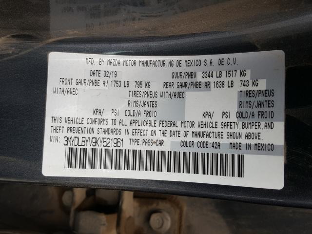 2019 TOYOTA YARIS L 3MYDLBYV9KY521961