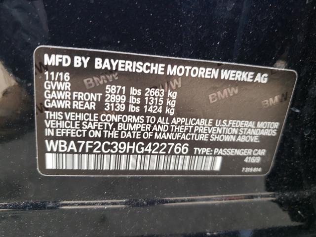 2017 BMW 750I XDRIV WBA7F2C39HG422766