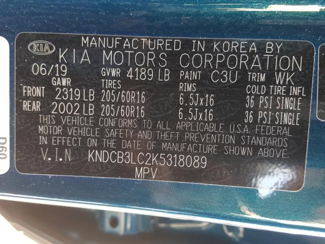 2019 KIA NIRO FE KNDCB3LC2K5318089