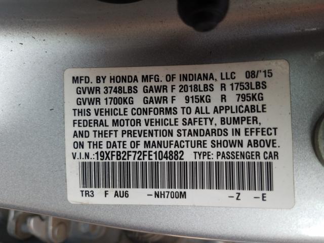 2015 HONDA CIVIC SE 19XFB2F72FE104882