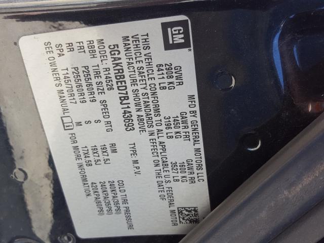 2011 BUICK ENCLAVE CX 5GAKRBED7BJ143693