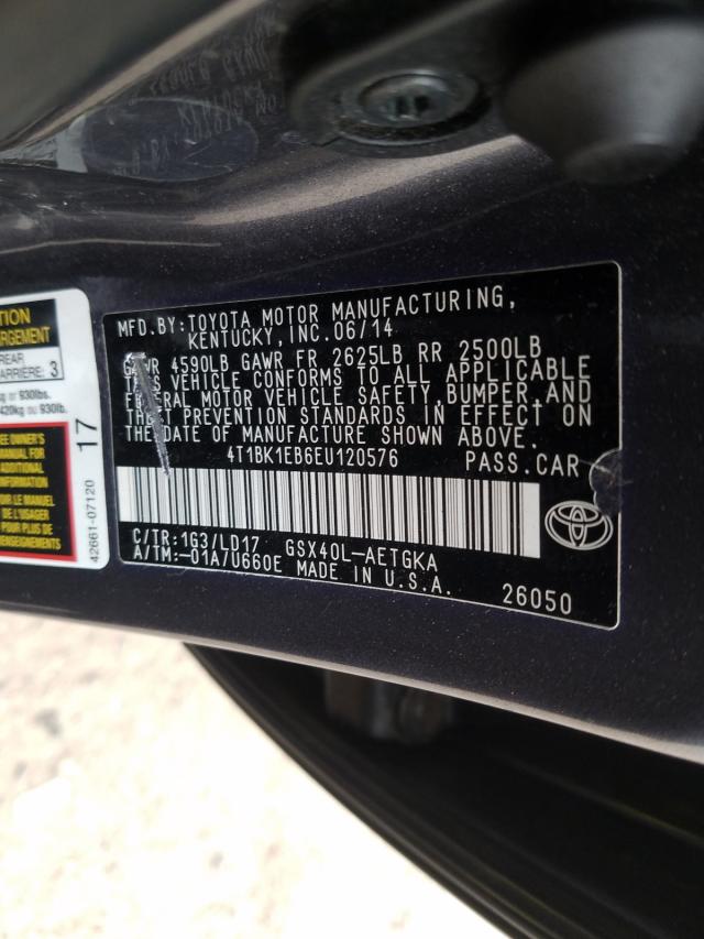 2014 TOYOTA AVALON BAS 4T1BK1EB6EU120576