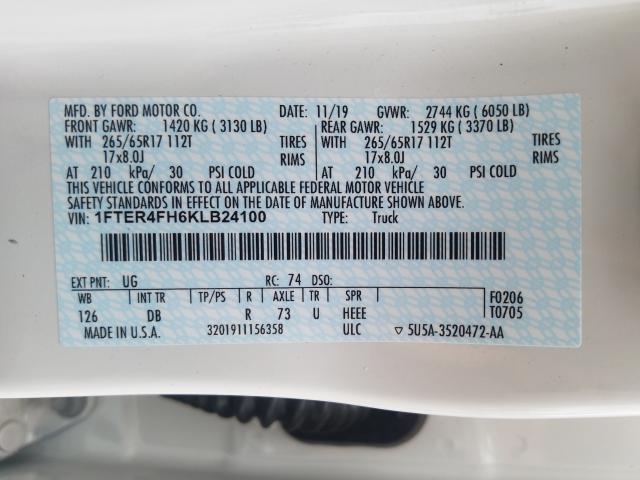 2019 FORD RANGER SUP 1FTER4FH6KLB24100