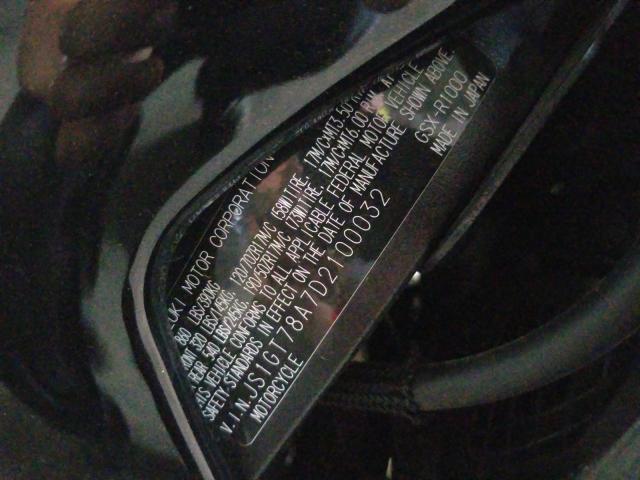 2013 SUZUKI GSX-R1000 JS1GT78A7D2100032