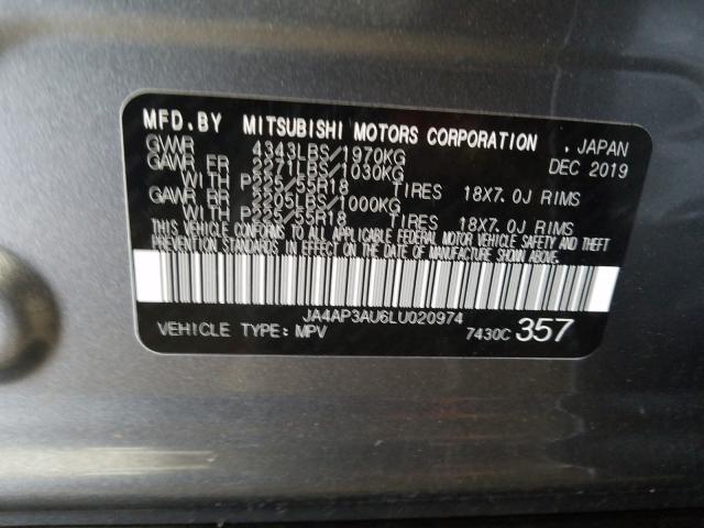 2020 MITSUBISHI OUTLANDER JA4AP3AU6LU020974