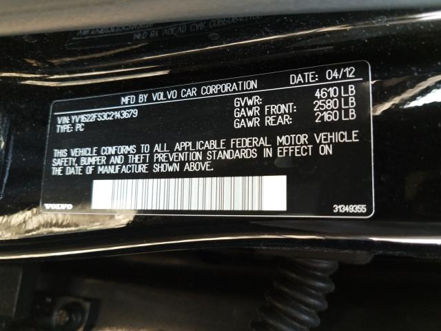 2012 VOLVO S60 T5 YV1622FS3C2143679
