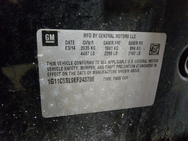 2014 CHEVROLET MALIBU 1G11C5SL9EF243786
