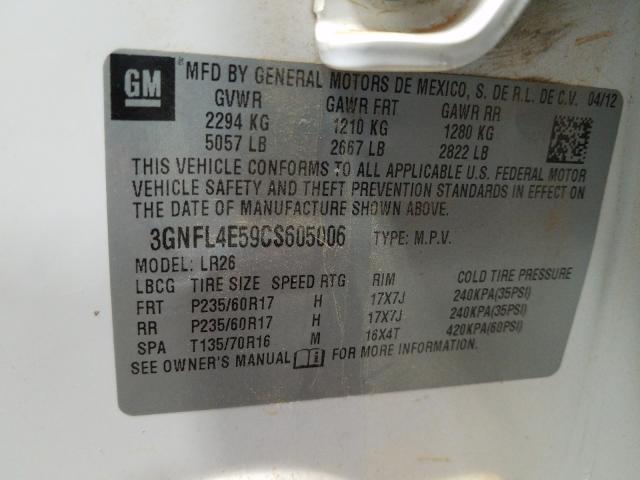 2012 CHEVROLET CAPTIVA SP 3GNFL4E59CS605006