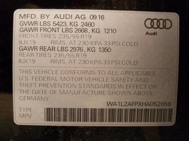 2017 AUDI Q5 WA1L2AFPXHA052656