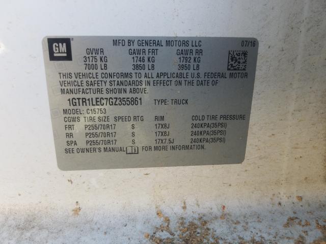2016 GMC SIERRA C15 1GTR1LEC7GZ355861