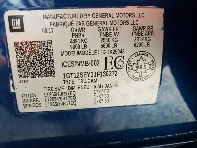 2018 GMC SIERRA K25 1GT12SEY3JF139272