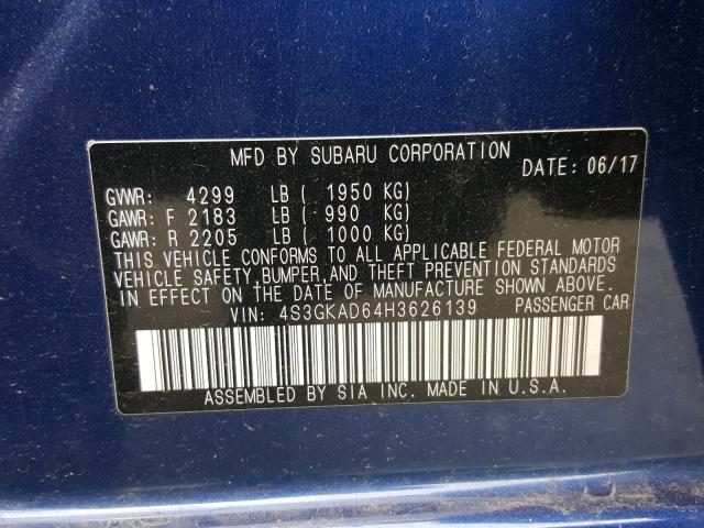 2017 SUBARU IMPREZA PR 4S3GKAD64H3626139