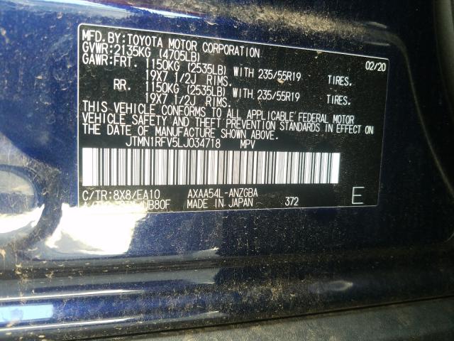 2020 TOYOTA RAV4 LIMIT JTMN1RFV5LJ034718