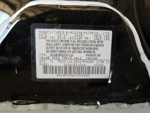 2018 NISSAN SENTRA S 3N1AB7AP6JY241204