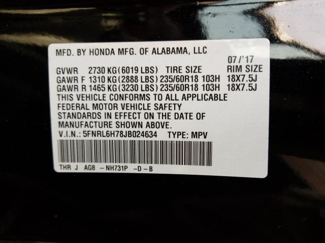 2018 HONDA ODYSSEY EX 5FNRL6H78JB024634
