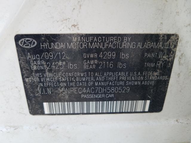 2013 HYUNDAI SONATA SE 5NPEC4AC7DH580529