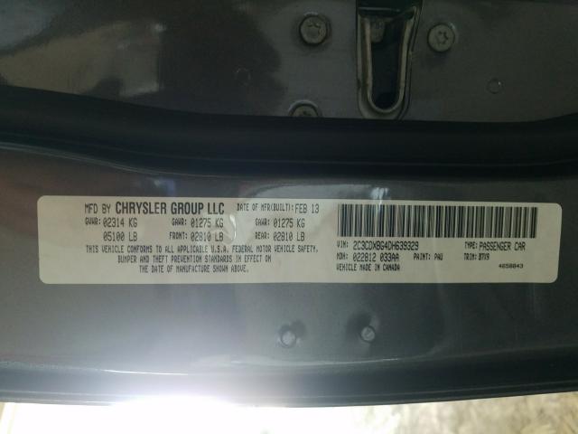 2013 DODGE CHARGER SE 2C3CDXBG4DH639329