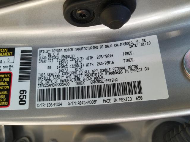 2019 TOYOTA TACOMA DOU 3TMCZ5AN8KM225499