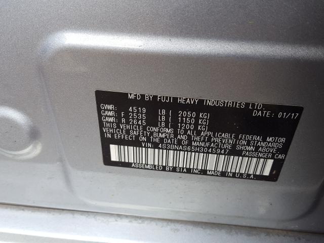 2017 SUBARU LEGACY SPO 4S3BNAS65H3045947